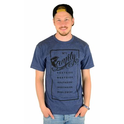 Famous Stars and Straps Family Rectangle T-Shirt Denim Heather