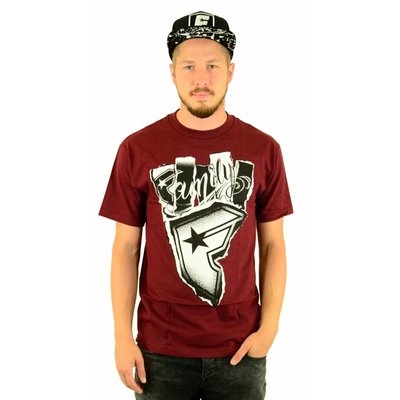 Famous Stars and Straps Wild Torn T-Shirt Burgundy