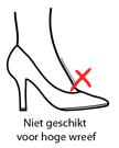 Niet geschikt voor hoge wreef