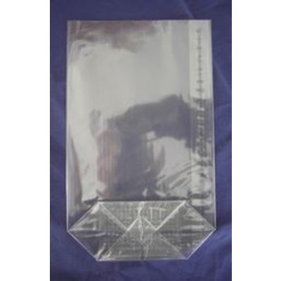OPP-Kreuzbodenbeutel, Format: 95 x 160 mm (B x H), 30 my Stärke, hochtransparent, unbedruckt, mit Siegelnaht