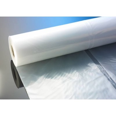 Flachfolie, 2.000 mm Breite (gefaltet auf 1.000 mm), 150 my Stärke, 50 lfm. je Rolle (= 1 VE), transparent, unbedruckt