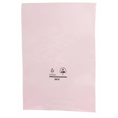 Antistatik-Flachbeutel, 254 x 305 mm, 90 my, rosa-transparent (1 VE = 1.000 St.)