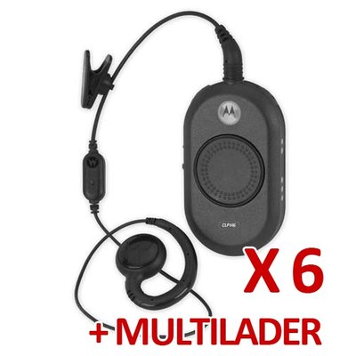 Motorola CLP446 portofoonset (6 stuks) met multilader