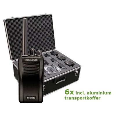 Kenwood TK-3501E protalk portofoonset (6 stuks) incl. transportkoffer