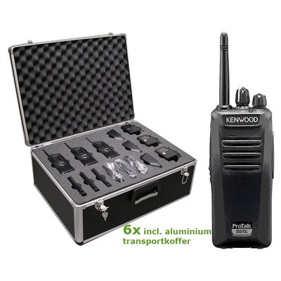 Kenwood TK-3401 Protalk portofoonset (6 stuks) incl. transportkoffer