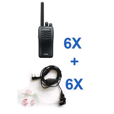 Kenwood TK-3501E protalk portofoonset (6 stuks) incl. headsets