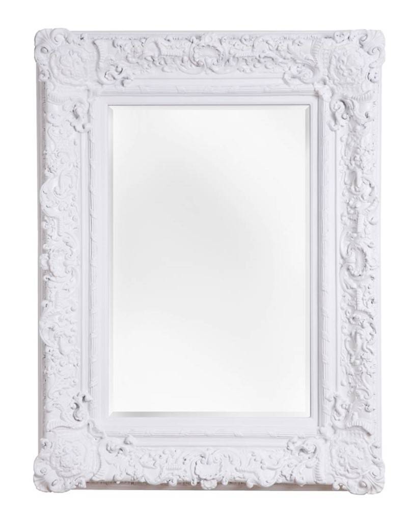 Palermo - spiegel met barok witte kader - KunstSpiegel.BE