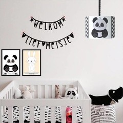 Kinderkamer accessoires in zwart/wit