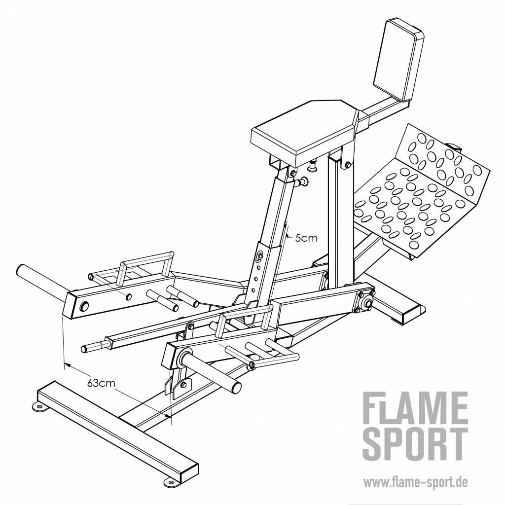 (1LX) Tbar Row with chest Support / Plate loaded / Flame Sport FLAME