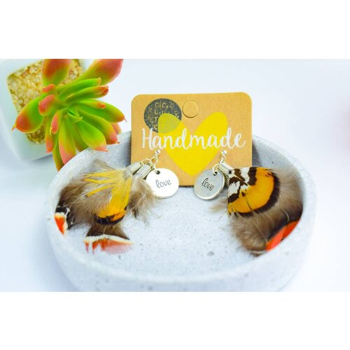 Cute Clay "Summer Feather with love" - Ohrhänger Cute Clay "Summer Feather with love" - Ohrhänger