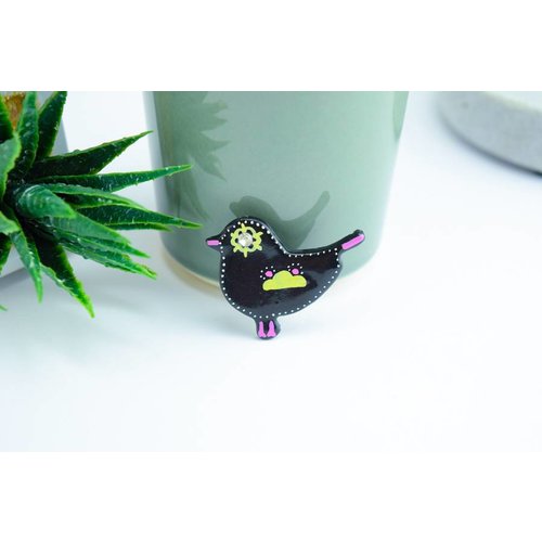 Cute Clay "Black Bird Nr. 6" - Magnet Cute Clay "Black Bird Nr. 6" - Magnet