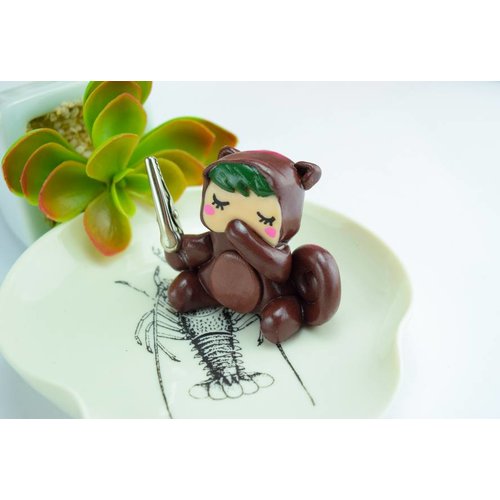 Cute Clay "Oops im Eichhörnchenkostüm"-Notizständer Cute Clay "Oops im Eichhörnchenkostüm"-Notizständer