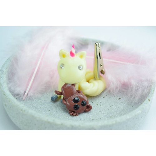 Cute Clay "Einhorn mit Teddy"-Notizständer (leuchtet im Dunkeln) Cute Clay "Einhorn mit Teddy"-Notizständer (leuchtet im Dunkeln)