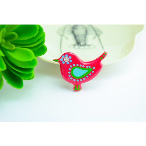 Cute Clay "Dunkelrosa Vogel" - Magnet Cute Clay "Dunkelrosa Vogel" - Magnet