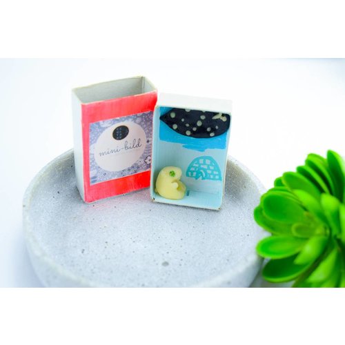 Cute Clay "Eisbär unter Sternenhimmel mit Iglu"- Mini-Bild Cute Clay "Eisbär unter Sternenhimmel mit Iglu"- Mini-Bild