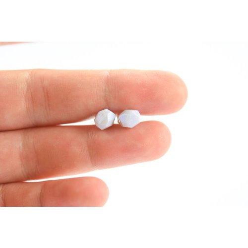 Cute Clay "Rock lightblue/grey holo" - Ohrstecker Cute Clay "Rock lightblue/grey holo" - Ohrstecker