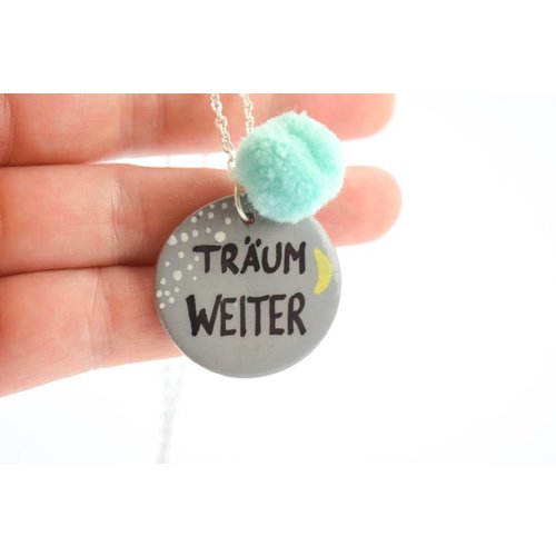 Cute Clay "Träum weiter" - Spruch-Kette Cute Clay "Träum weiter" - Spruch-Kette