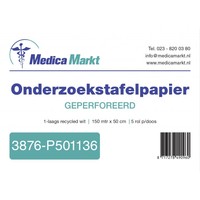 Onderzoektafelpapier 2 laags 50cm breed wit cellulose 6 rollen
