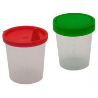 Urinebekers met snap-on deksel en tuit Rood 125 ml - 10st