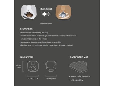 myKotty Mia Trendy Kartonnen Kattenhuisje incl. Krabmat