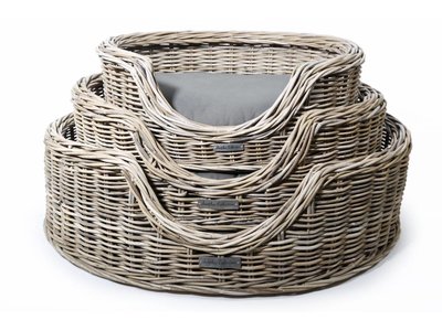 Gevlochten Rotan Hondenmand Ovaal met Kussen