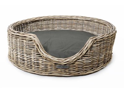 Gevlochten Rotan Hondenmand Ovaal met Kussen