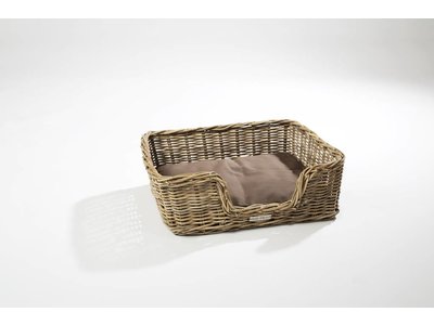 Gevlochten Rieten Hondenmand met Kussen
