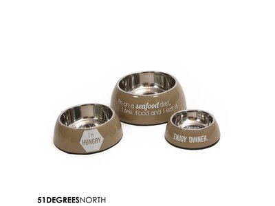 Design Voerbak voor Honden in Zwart, Wit en Taupe