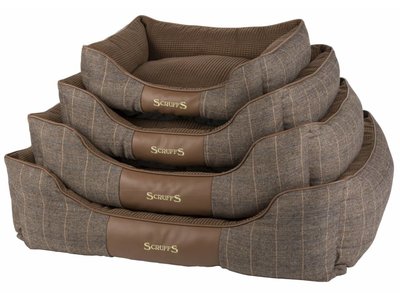 Luxe Tweed Hondenmand Windsor in Grijs en Bruin