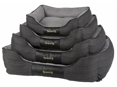 Luxe Tweed Hondenmand Windsor in Grijs en Bruin