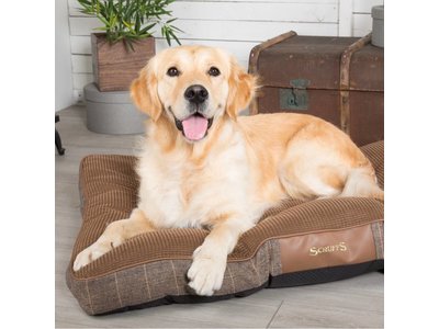 Scruffs Windsor Geruit Hondenbed in Grijs en Bruin