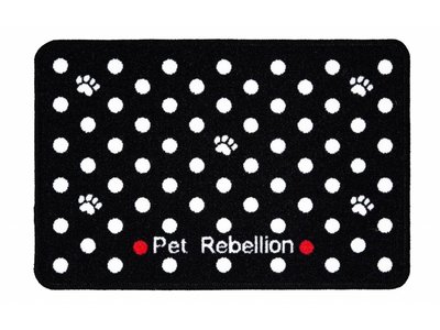 Pet Rebellion Wasbare Voermat Dotty Black