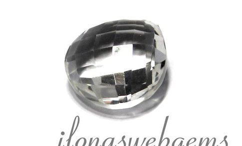 1 BergKristall Tropfe Facetten ca. 16x8mm