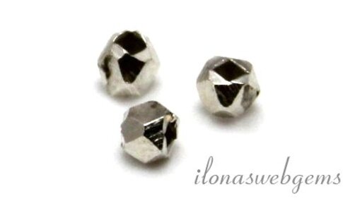 Sterling zilveren Hill Tribe mirror bead kraal ca. 3mm