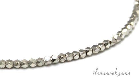 Sterling zilveren Hill Tribe mirror bead kraal ca. 3mm