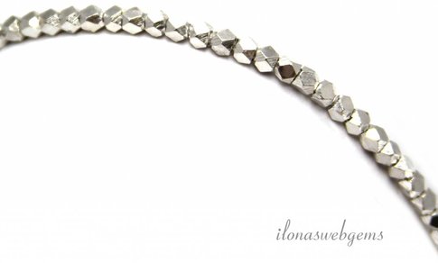 Sterling zilveren Hill Tribe mirror bead kraal ca. 3mm