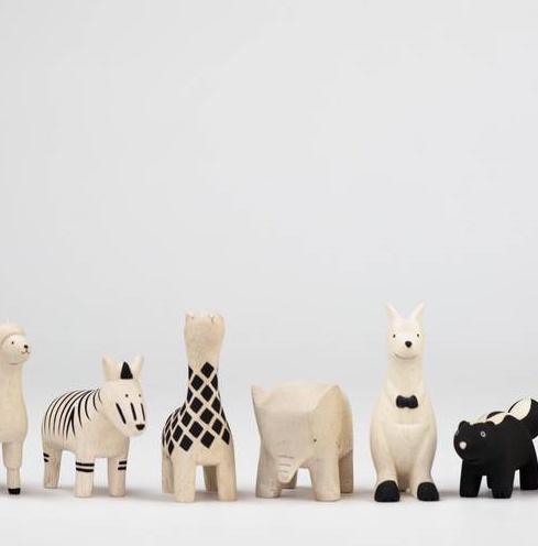 NIEUW: houten dieren uit Japan