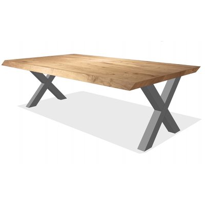 'Reykjavik' afgeschuinde salontafel X-poot staal 5/5