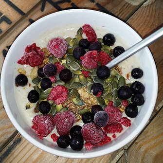 Havermoutpap met pompoenpitten