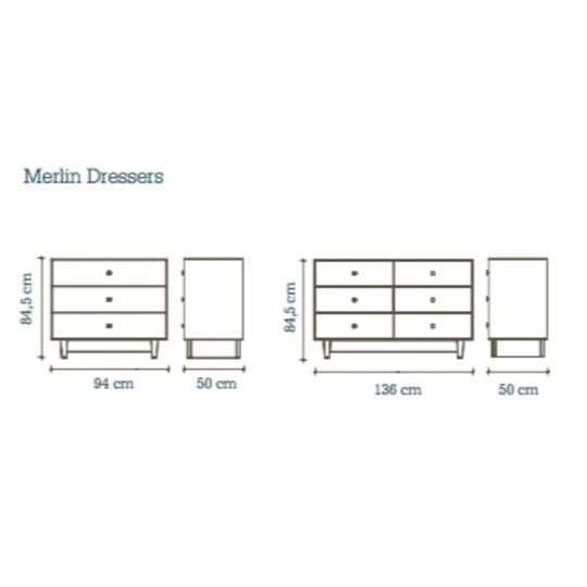 oeuf nyc merlin 3 drawer dresser classic walnut white