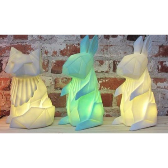 disaster designs origami lamp light gray fox