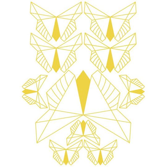 fabelab muurstickers golden butterfly