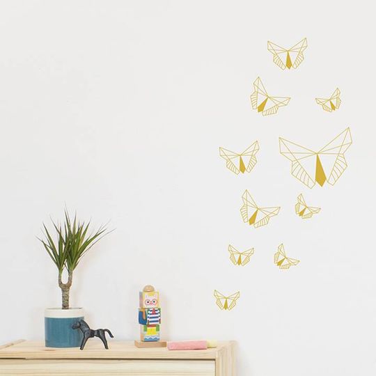 fabelab muurstickers golden butterfly