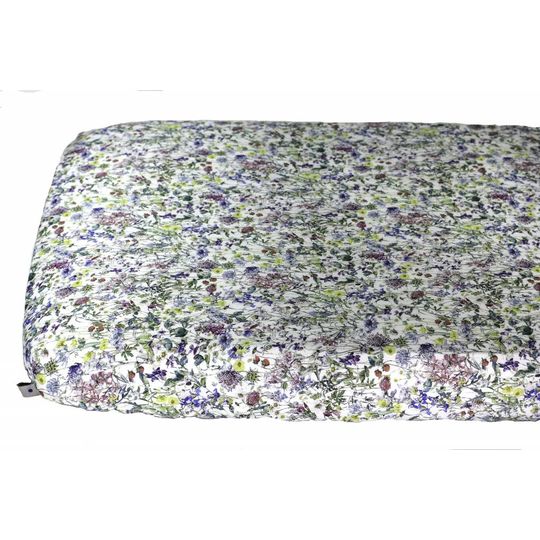 super carla hoeslaken baby wild flowers blauw 60x120