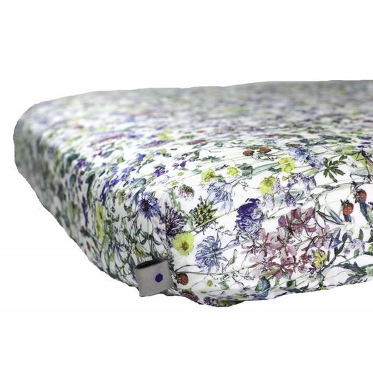 super carla fitted sheet baby wild flowers blue 60x120