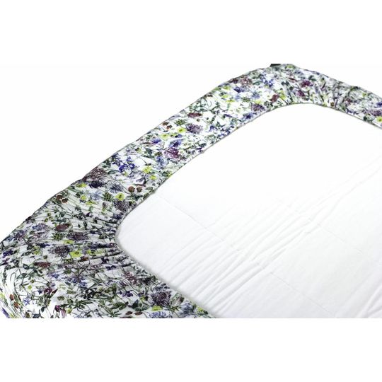 super carla fitted sheet junior wild flowers blue 70x140