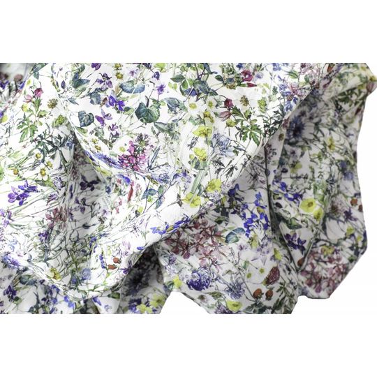 super carla fitted sheet junior wild flowers blue 70x140