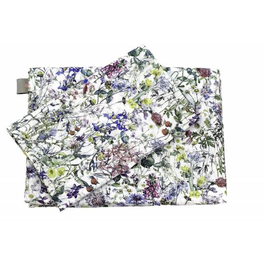 super carla dekbedovertrek wild flowers blauw baby 70x100