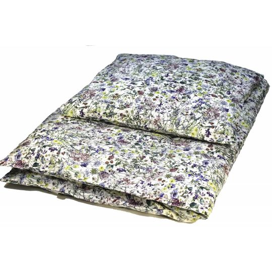 super carla dekbedovertrek wild flowers blauw baby 70x100