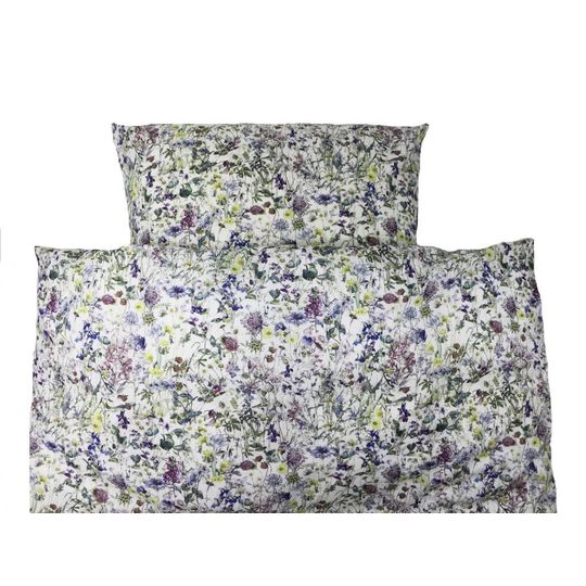 super carla dekbedovertrek wild flowers blauw baby 70x100